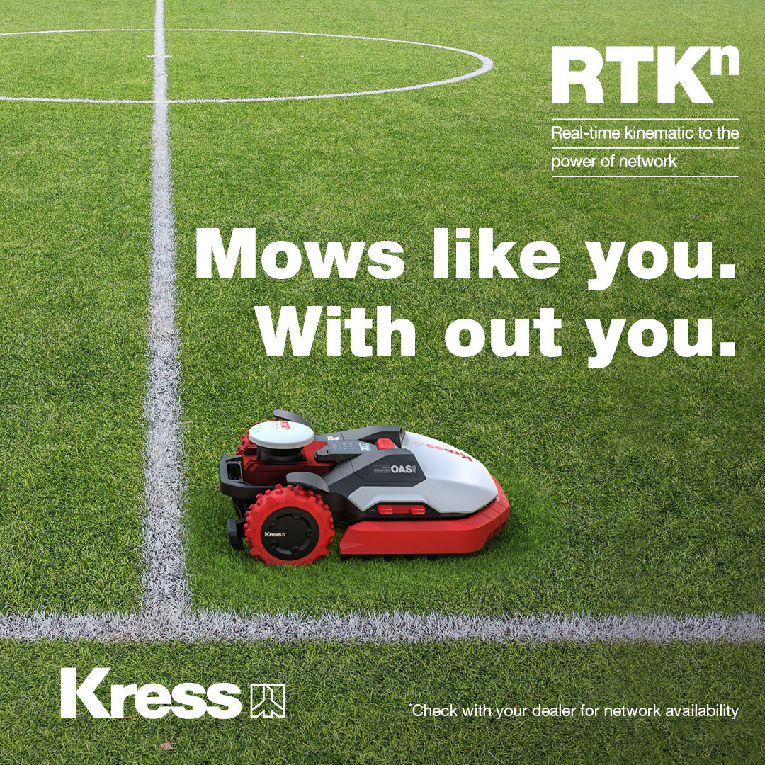 Kress RTKⁿ 3,000 m² robotic lawn mower with OAS (Obstacle Avoidance System)